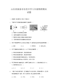 山东省新泰市谷里中学 2021－2022学年八年级物理上学期期末试题（word版 含答案）