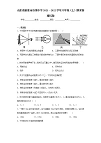 山东省新泰市谷里中学2021－2022学年八年级（上）期末物理试题（word版 含答案）