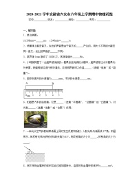2020-2021学年安徽省六安市八年级上学期期中考试物理试题（含答案与解析）
