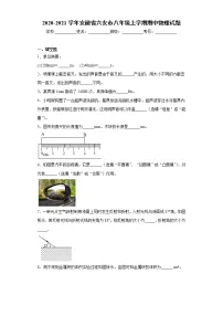 2020-2021学年安徽省六安市八年级上学期期中考试物理试题（含答案与解析）