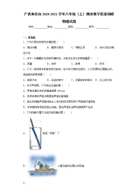 2020-2021学年广西来宾市八年级上学期期末教学质量调研物理试题（含答案与解析）