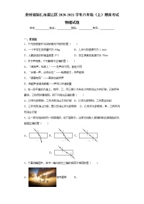 2020-2021学年贵州省铜仁市碧江区八年级上学期期末考试物理试题（含答案与解析）