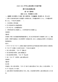 2020-2021学年云南省昆明市八年级上学期期中达标检测物理试题（含答案与解析）