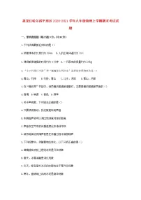 黑龙江哈尔滨平房区2020-2021学年八年级物理上学期期末考试试题(含答案与解析)