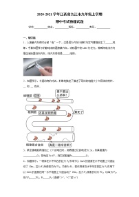 2020-2021学年江西省九江市九年级上学期期中考试物理试题（含答案与解析）