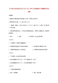 辽宁省大连市甘井子区2020-2021学年八年级上学期物理期末考试试题（含答案）