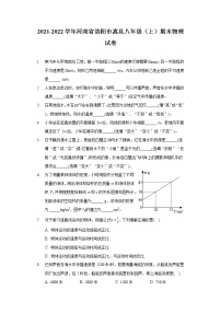 2021-2022学年河南省洛阳市嵩县八年级（上）期末物理试卷