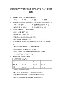 2020-2021学年宁夏石嘴山市平罗县九年级（上）期末物理试卷