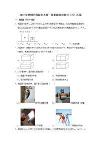 2022年物理沪科版中考第一轮基础知识复习（六）压强