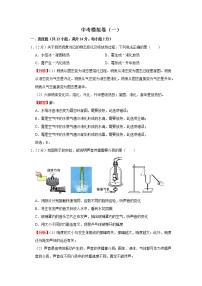 中考模拟卷（一）（解析版）-2022年物理中考一轮过关讲练（北师大版）