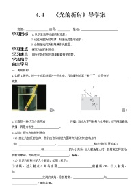 人教版八年级上册第四章 光现象第4节 光的折射优秀导学案