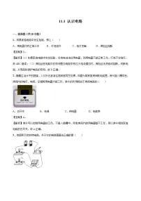 北师大版九年级全册一 认识电路同步训练题