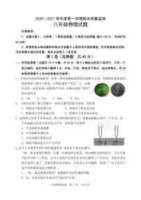 山东省潍坊市（奎文区、潍城区、坊子区、寒亭区、高新区、滨海新区）2020-2021学年八年级上学期期末考试物理试题（PDF版）