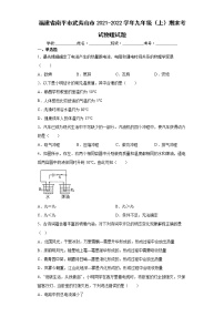 福建省南平市武夷山市2021-2022学年九年级（上）期末考试物理试题（word版含答案）