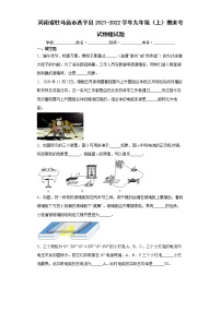 河南省驻马店市西平县2021-2022学年九年级（上）期末考试物理试题（word版含答案）