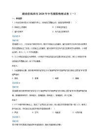 2020年湖南省株洲市中考一模物理试题（含解析）