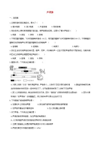 中考物理三轮冲刺《声现象》专题复习冲刺训练 (含答案)
