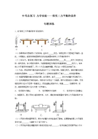2022年中考物理总复习力学实验专题训练——探究二力平衡的条件专题训练(无答案)