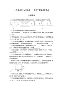 2022年中考物理总复习光学实验——探究平面镜成像特点专题练习（无答案）