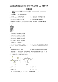 云南省文山州砚山县2021-2022学年九年级（上）期末考试物理试题(word版含答案)