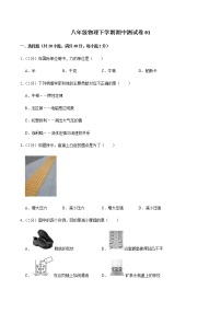 八年级物理下学期期中测试卷01（河北专用）