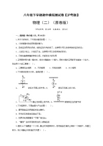 沪粤版 八年级物理下学期期中模拟测试卷02