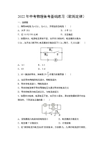 2022年中考物理复习之专题突破训练（欧姆定律）