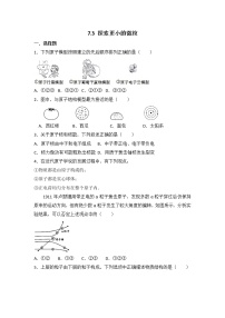 2021学年第七章 从粒子到宇宙探索更小的微粒同步训练题