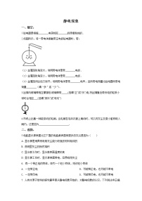 初中物理苏科版八年级下册静电现象巩固练习