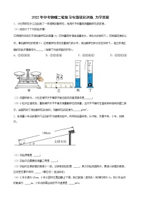 2022年中考物理二轮复习专题优化训练+力学实验