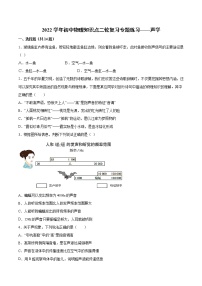 2022年中考物理知识点二轮复习专题练习——声学