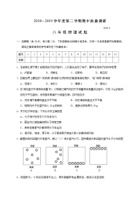 常州市新北区2018-2019学年初二第二学期期中考试物理试题（含答案）