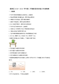 南通市港闸区2018-2019学年初二第二学期期中考试物理试题（含答案）