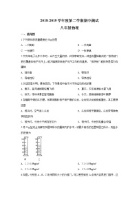 扬州仪征市2018-2019学年初二第二学期期中考试物理试题（含答案）