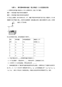 人教版中考物理实验专训----探究影响物体动能（重力势能）大小因素的实验（原卷+解析）