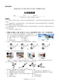 湖南省株洲市渌口区2021-2022学年九年级下学期期中考试（一模）物理试题