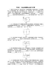 2022中考物理综合复习专项练习  专项3动态电路的分析与计算