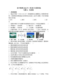 2022年中考物理二轮复习专题训练专题:光现象