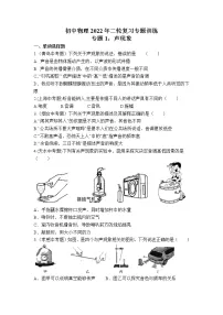2022年中考物理二轮复习专题训练专题：声现象
