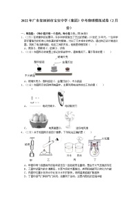 2022年广东省深圳市宝安中学（集团）中考物理模拟试卷（2月份）（含答案）