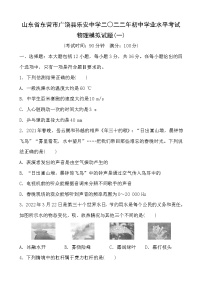 2022年山东省东营市广饶县乐安中学初中学业水平考试物理模拟试题(word版含答案)