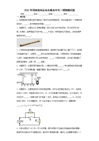 2022年河南省商丘市永城市中考一模物理试题(word版含答案)