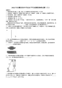 2022年安徽省初中学业水平考试模拟物理试题（八）(word版含答案)