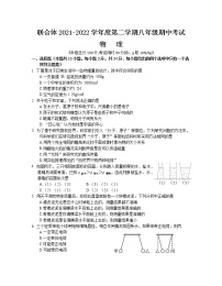 江苏省南京市联合体（栖霞、雨花、江宁、浦口区）2021-2022学年八年级下学期期中考试物理试卷（含答案）