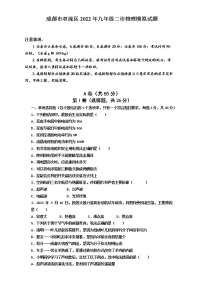 2022年四川省成都市双流区九年级二诊模拟物理试题（无答案）