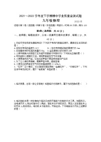 山东省临沂市罗庄区2021-2022学年九年级下学期期中考试（一模）物理试题（有答案）