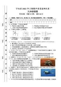 湖南省永州市宁远县2021-2022学年九年级下学期期中质量监测物理试题(word版含答案)