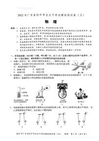 2022年广东省东莞市初中学业水平考试物理模拟测试卷(五）（无答案）