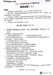 2022年山东省济宁市梁山县张集镇中考模拟物理试题（三）（无答案）