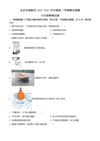 北京市朝阳区2020-2021学年八年级（下学期）期末检测物理试题及答案